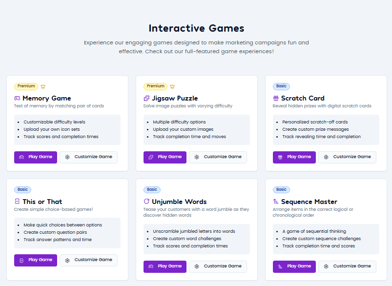 interactive gaming content
